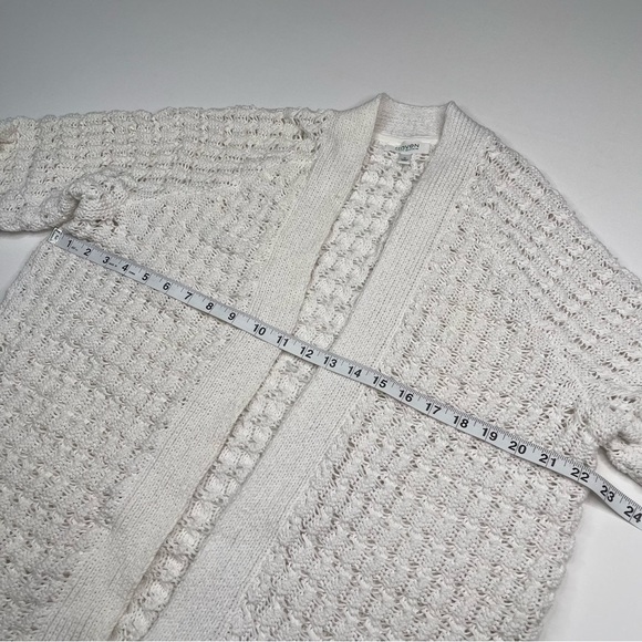 Haven Well Within Open Stitch Cardigan Sweater White Knit Beachy Boho Office - Picture 8 of 12